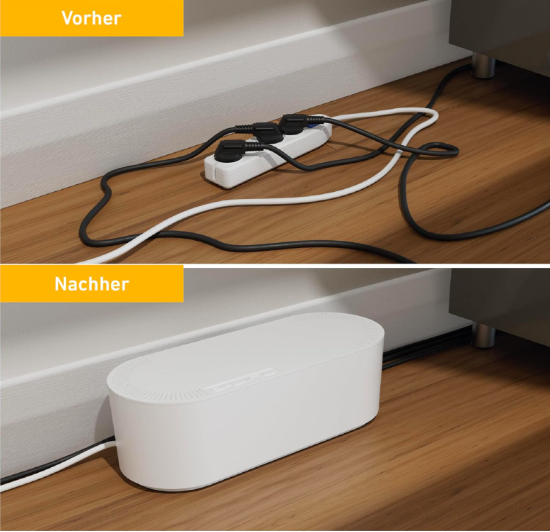 Kabelmanagement Box zur Kabelversteckung - D-Line Kabelbox weiß