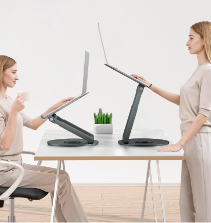 Höhenverstellbarer Laptop Ständer mit 360 Grad Drehung - Ergonomischer Notebook Halter