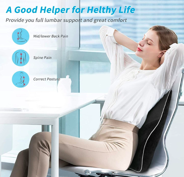 Ergonomisches Rückenkissen Memory Foam - Lendenwirbelstütze für Bürostuhl